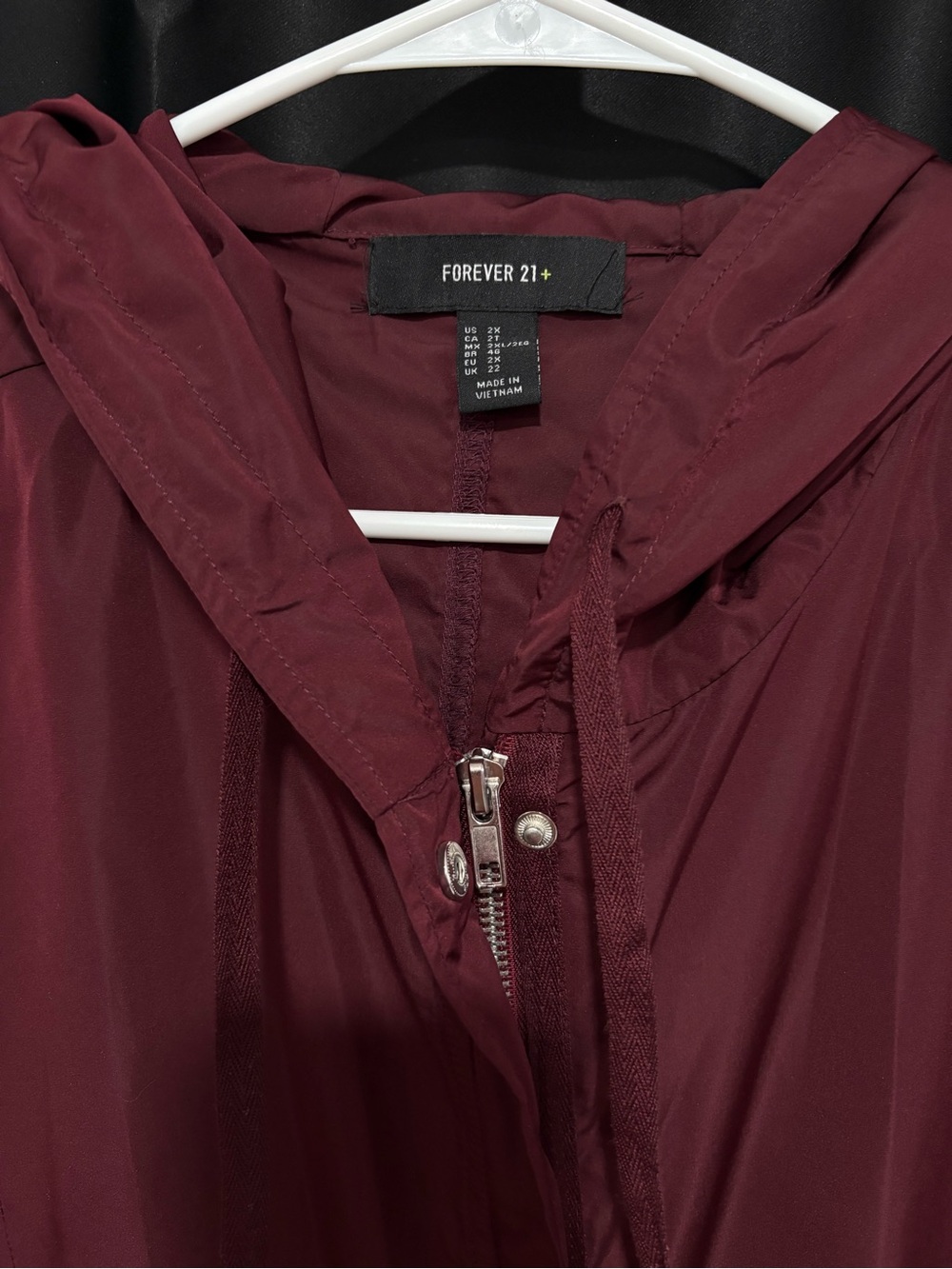 Forever 21 Women's Maroon Hooded Utility Jacket - Picture 3 of 4